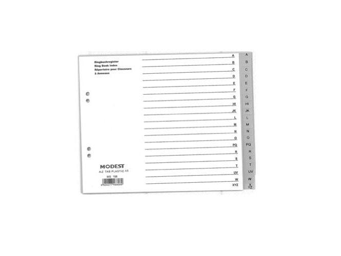 Modest Divider Plastic PVC Grey A5 A-Z - Altimus