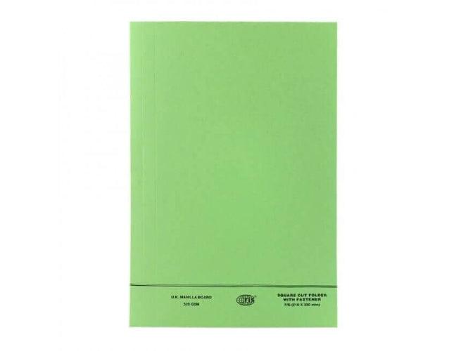 Square Cut Folder FS With Fastener, Green - Altimus