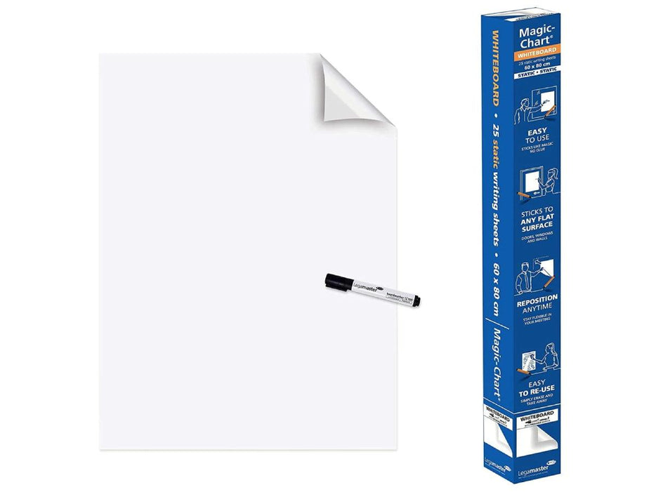 Legamaster Magic-Chart, Electrostatic Sheets, Plain, 80 X 60 CM, 25 Per Roll - Altimus