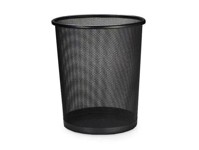 Partner Metal Mesh Waste Bin Round Medium Black - Altimus