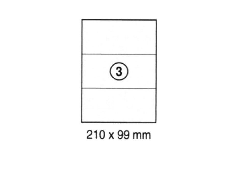 xel-lent 3 labels-sheet, straight corners, 210 x 99 mm, 100sheets-pack - Altimus