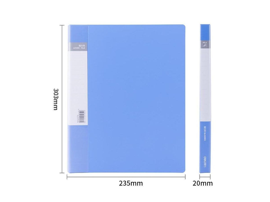 Deli 5301 Single Spring Clip Plus Pocket, A4 Size, Assorted Color - Altimus