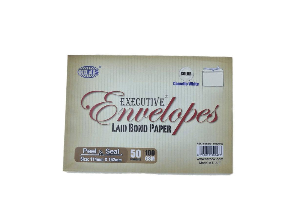 Executive Envelope 114x162mm Camelle Off White 50pcs/pack FSEE1013PBOW50 - Altimus