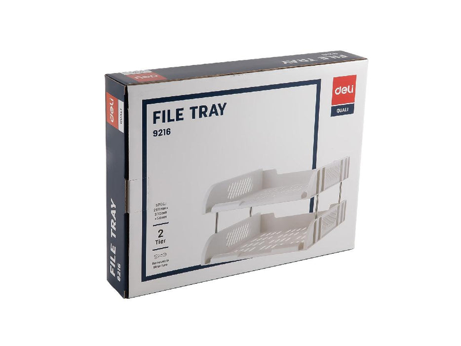 DELI 2 Tier Plastic Document Tray Grey - Altimus