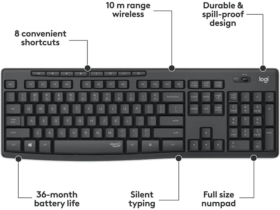 Logitech MK295 Silent Wireless Keyboard and Mouse Combo - Altimus