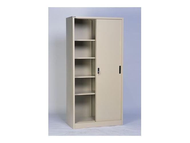 Rexel Full Height Cupboard Sliding Steel With 3 Adjustable Shelves, RXL101SS (Beige) - Altimus