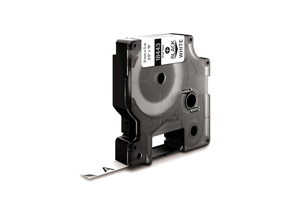 Dymo Rhino 18443 Vinyl 9mm Black on White Tape - Altimus