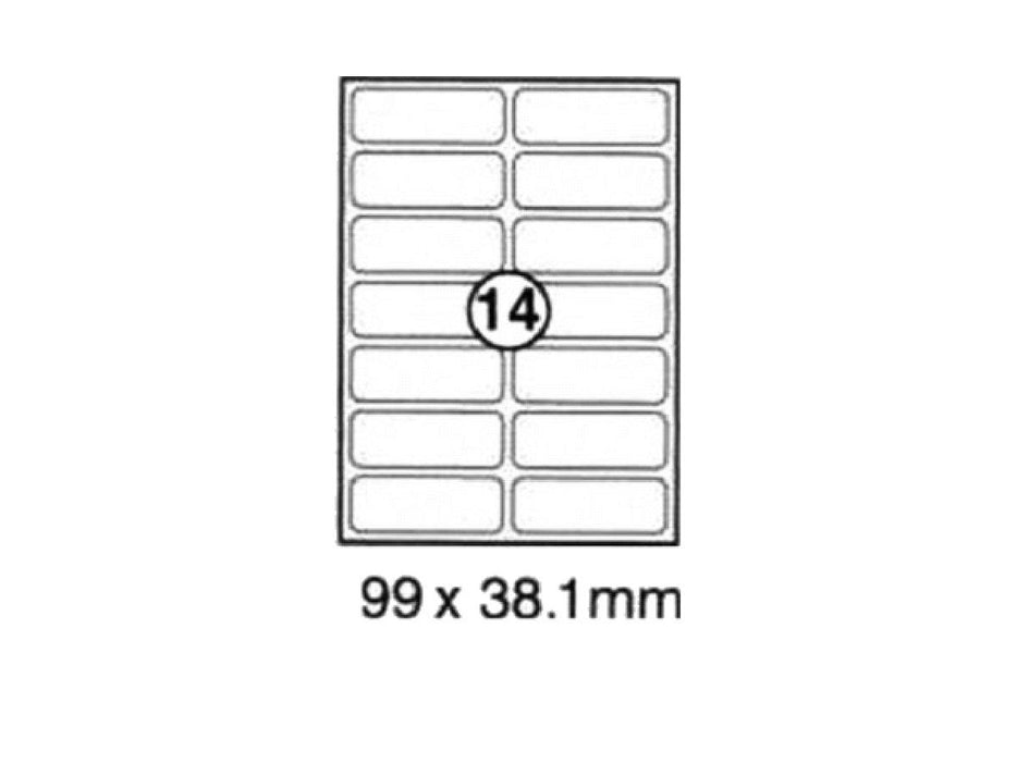 xel-lent 14 labels-sheet, rounded corners, 99 x 38.1 mm, 100sheets-pack - Altimus