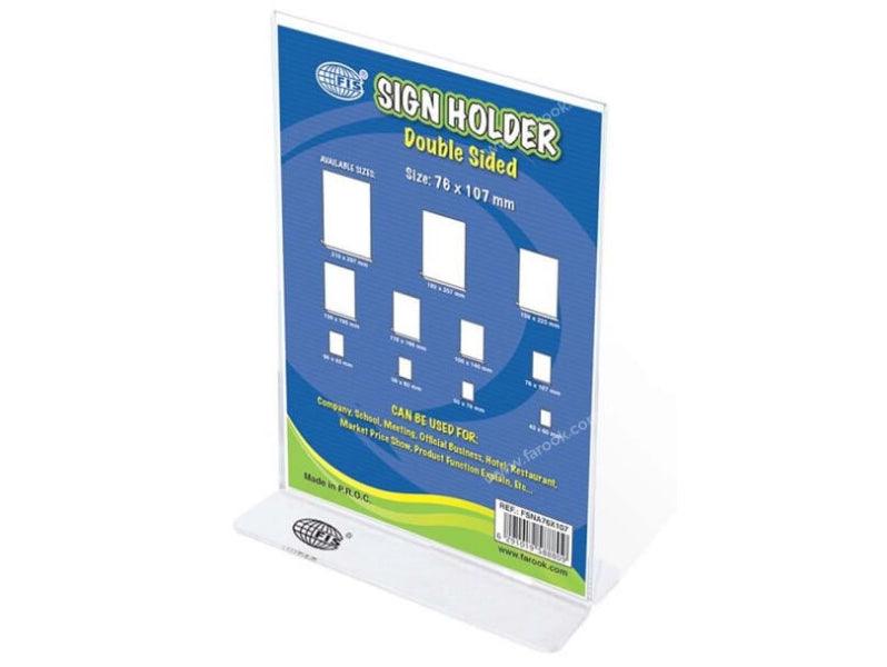 Sign Holders Vertical Double Sided Upright, 76 x 107mm Size (FSNA76X107) - Altimus