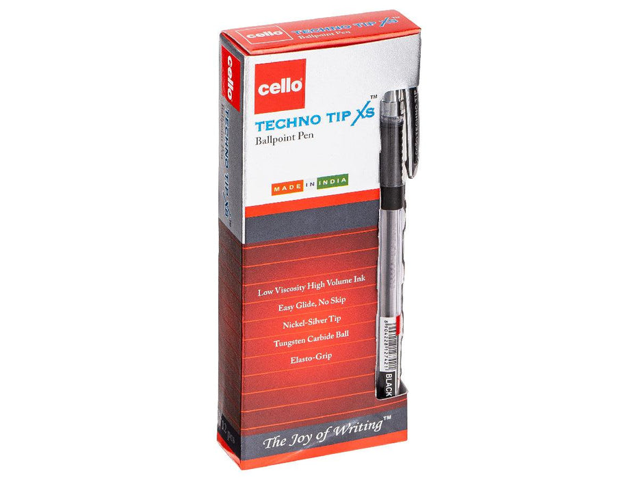 Cello Technotip XS Ball Pen 0.7 mm, Box of 12 Pieces - Black - Altimus