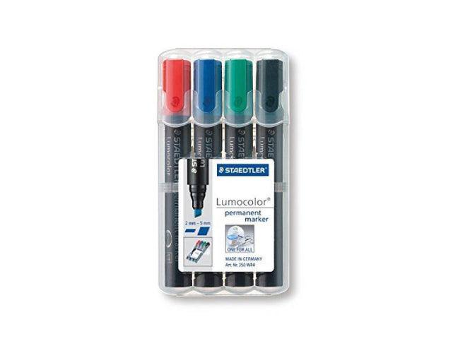 Staedtler 350 Chisel Tip Permanent marker, Assorted (Pack of 4) - Altimus