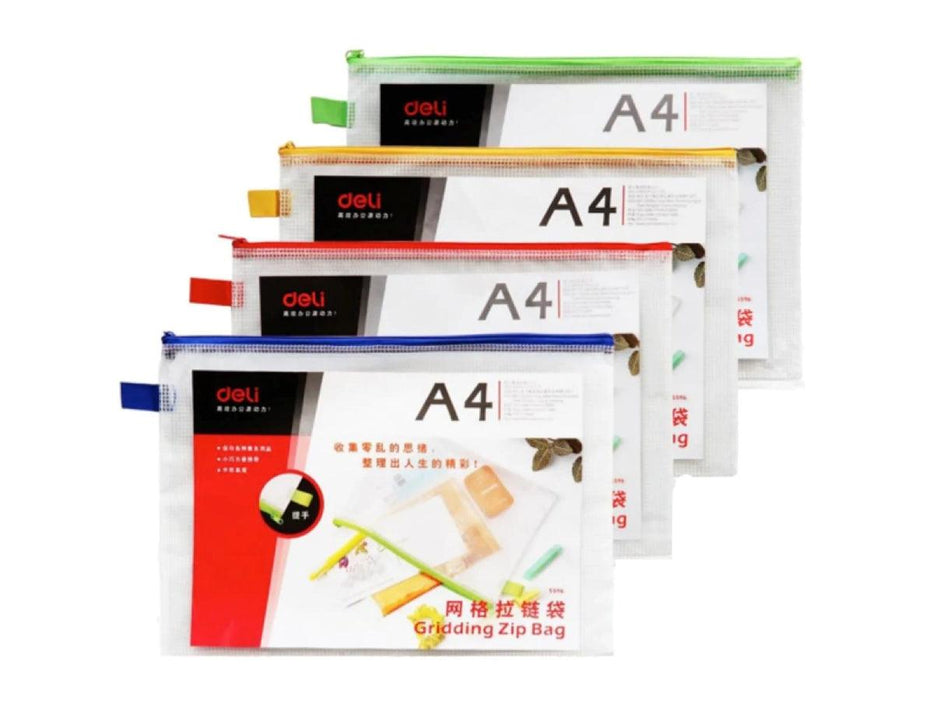 Deli Gridding Zip Bag, A4, Assorted Colors - Altimus
