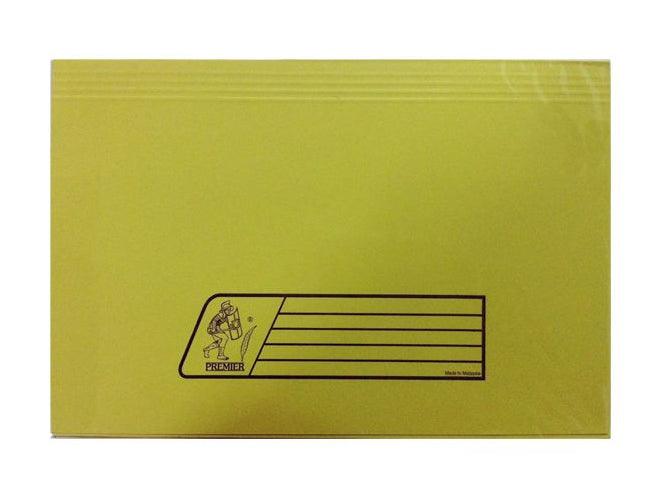 Premier Document Wallet Full Flap, 285gsm, F/S, 5/pack, Yellow - Altimus