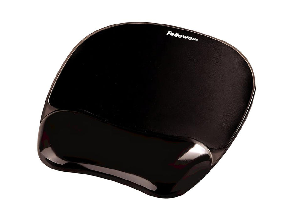 Fellowes Crystal Gel Mouse Pad Wrist Support, Black - FEL9112101 - Altimus