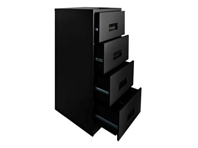 Hadid 4 Drawers Metal Filing Cabinet, Black - Altimus
