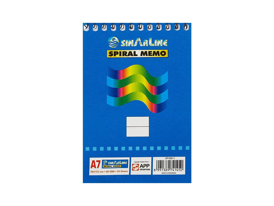Sinarline Spiral Pad, Top Spiral, A7, 60gsm, 50 Sheets, Line Ruled - Altimus