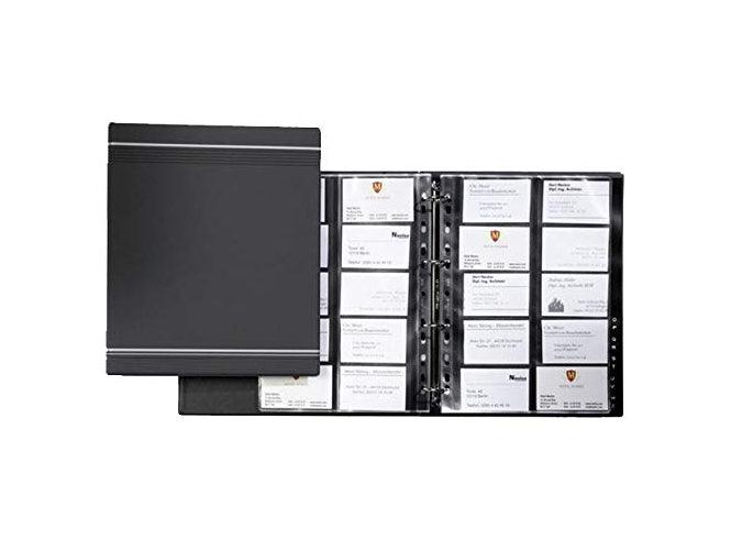 Durable Visifix Business Card Ring Binder for 400 Cards, A4, 20 Pockets, Black - Altimus