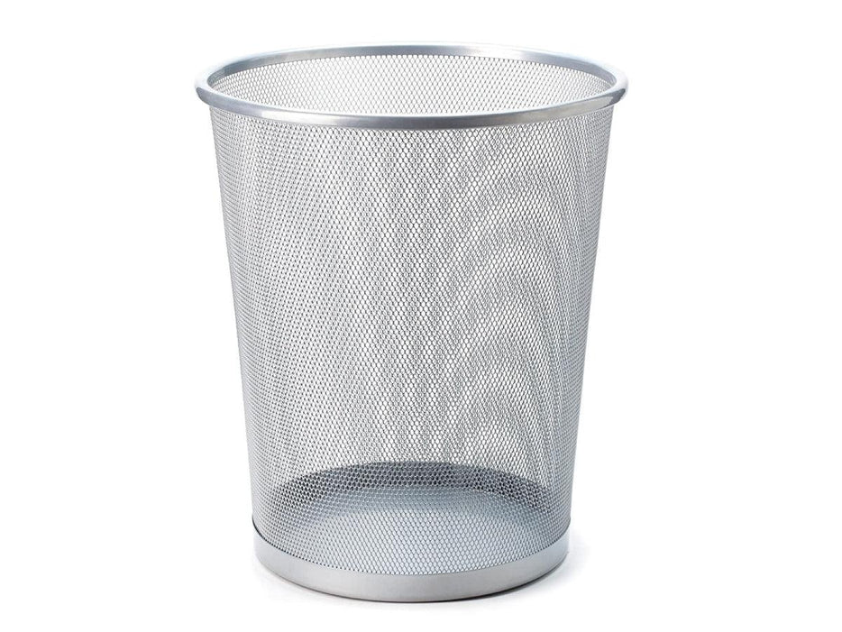Partner Metal Mesh Waste Bin Round Large Silver - Altimus