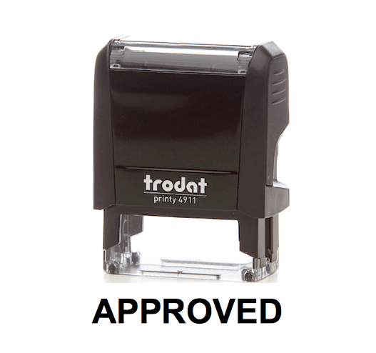 Trodat Printy 4911 Stamp "APPROVED" - Black - Altimus