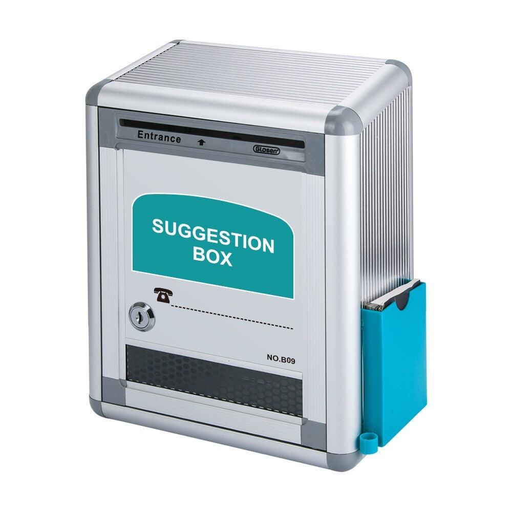 Glosen Suggestion Box with security lock Aluminum 220X120x290 Silver (B09) - Altimus