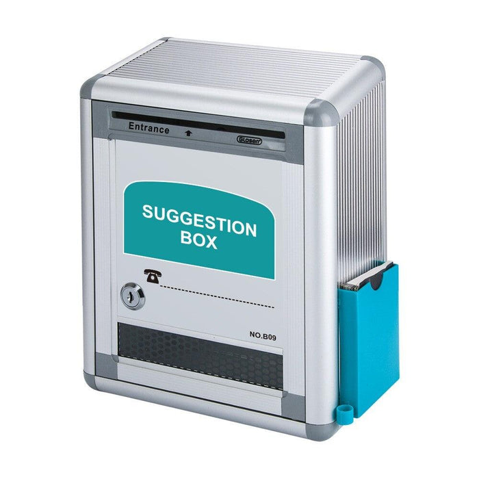 Glosen Suggestion Box with security lock Aluminum 220X120x290 Silver (B09) - Altimus