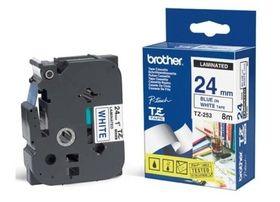 Brother P-touch 24mm TZ-253 Laminated Tape, 8 m, Blue on White - Altimus