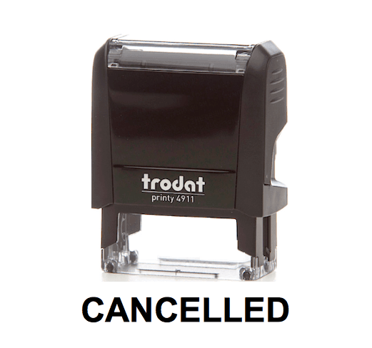 Trodat Printy 4911 Stamp "CANCELLED" - Black - Altimus