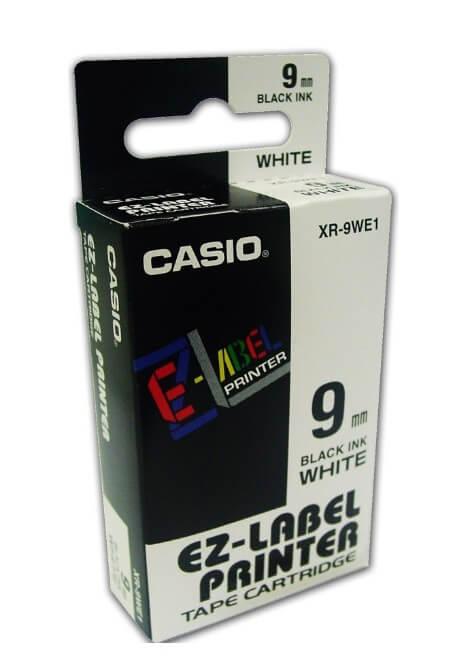 Casio XR-9WE1 Tape Cassette, 9mm X 8m, Black on White - Altimus