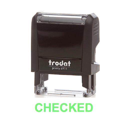 Trodat Printy 4911 Stamp "CHECKED" - Green - Altimus
