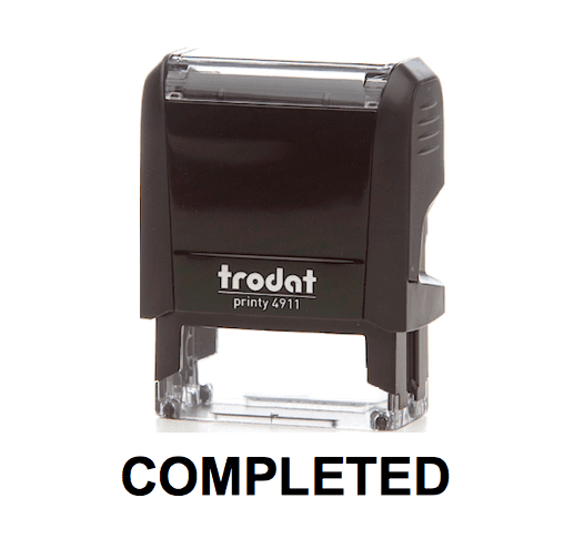 Trodat Printy 4911 Stamp "COMPLETED" - Black - Altimus
