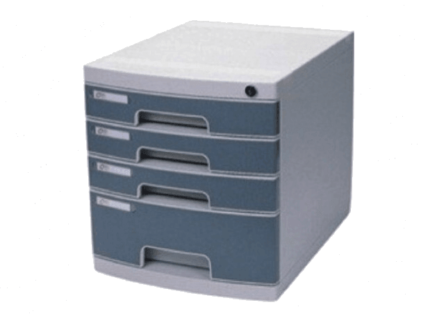 DELI 4 Drawer Plastic Cabinet with Lock in Front Grey - Altimus