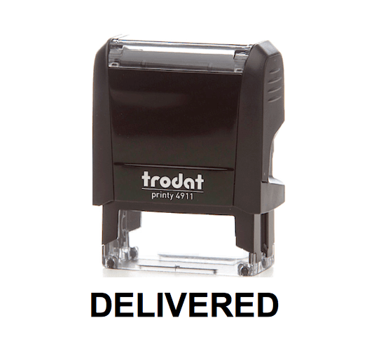 Trodat Printy 4911 Stamp "DELIVERED" - Black - Altimus