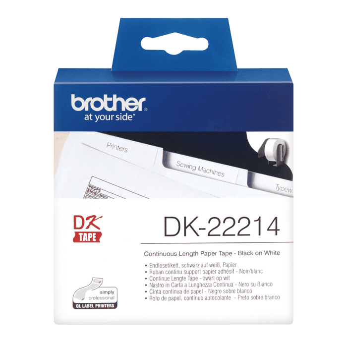 Brother DK-22214 Continuous Length Paper Tape, 12mm x 30.48m - Altimus