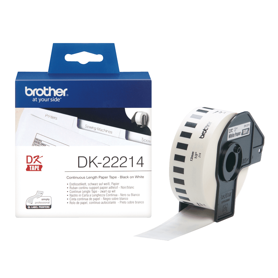 Brother DK-22214 Continuous Length Paper Tape, 12mm x 30.48m - Altimus