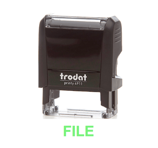 Trodat Printy 4911 Stamp "FILE" - Green - Altimus