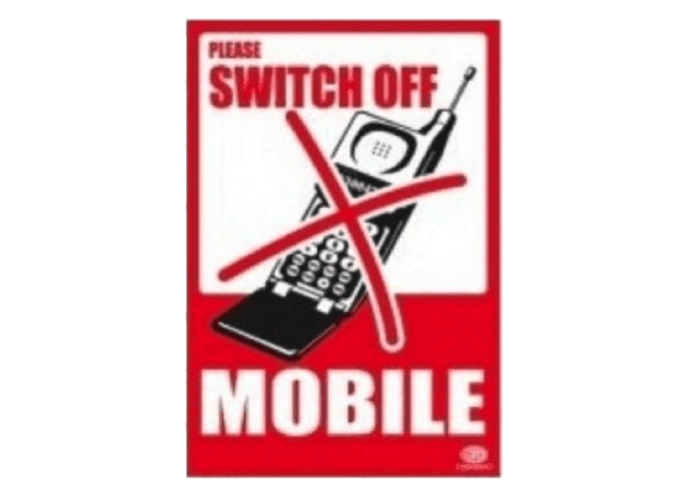 Sticker "PLEASE SWITCH OFF MOBILE" 12x17.5cm - Altimus