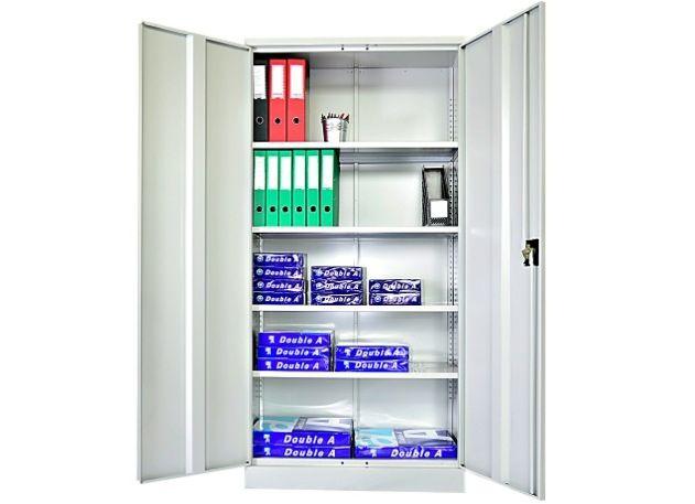 Hadid Steel Cupboard, 4 Shelves, Grey - Altimus