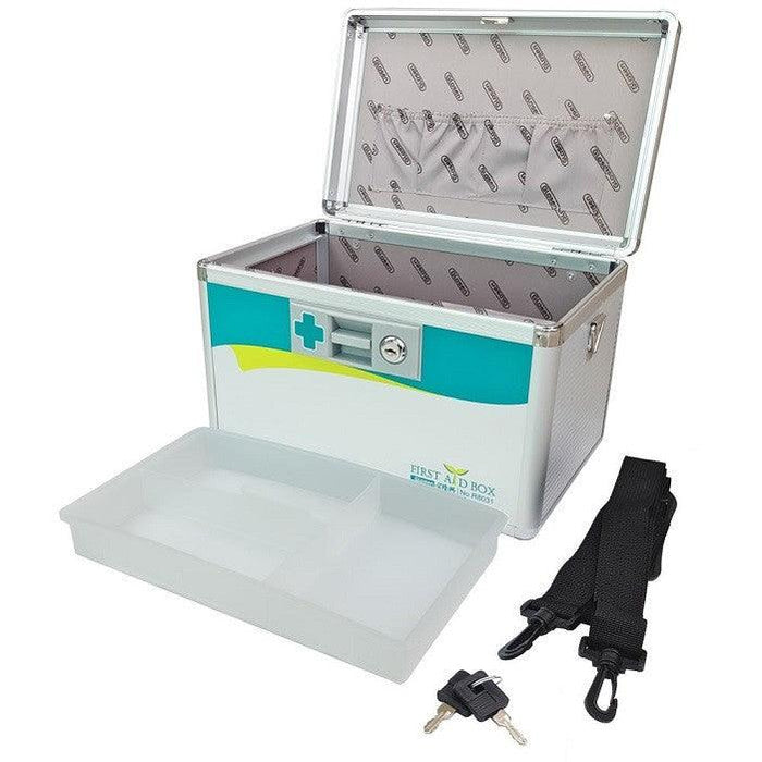 Glosen First Aid Box with shoulder Strap Aluminum 305X195x200 Silver (R 8031) - Altimus
