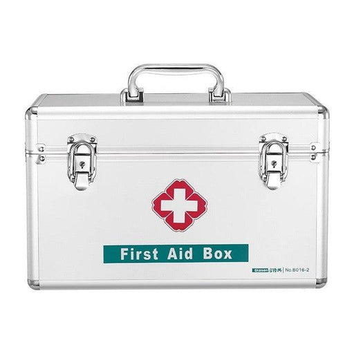 Glosen Portable Household First Aid Box Aluminum 355X202x220 silver (B0-16-2) - Altimus