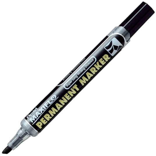 Pentel NLF60 Maxiflo Chisel Tip Permanent Marker, Assorted (Pack of 4) - Altimus