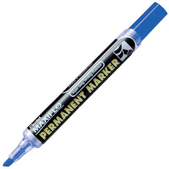 Pentel NLF60 Maxiflo Chisel Tip Permanent Marker, Assorted (Pack of 4) - Altimus
