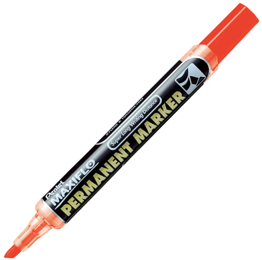 Pentel NLF60 Maxiflo Chisel Tip Permanent Marker, Assorted (Pack of 4) - Altimus