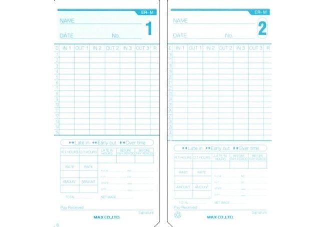 Max ER-M Time Card, 100-pack - Altimus