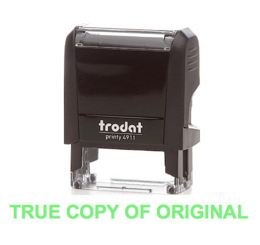Trodat Printy 4911 Stamp "TRUE COPY OF ORIGINAL" - Green - Altimus