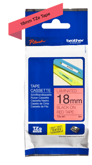 Brother P-touch 18mm TZ-441 Laminated Tape, 8 m, Black on Red - Altimus