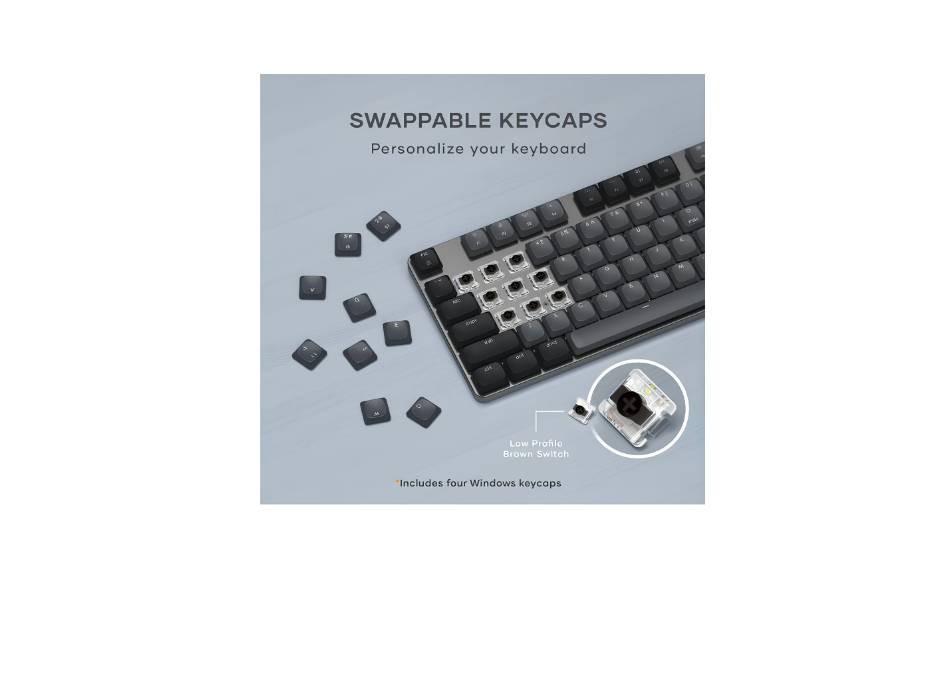 Satechi SM3 Mechanical Keyboard,108 Keys with White LED Backlit, Wired and Bluetooth -Mac and Windows - Dark Gray/Gray