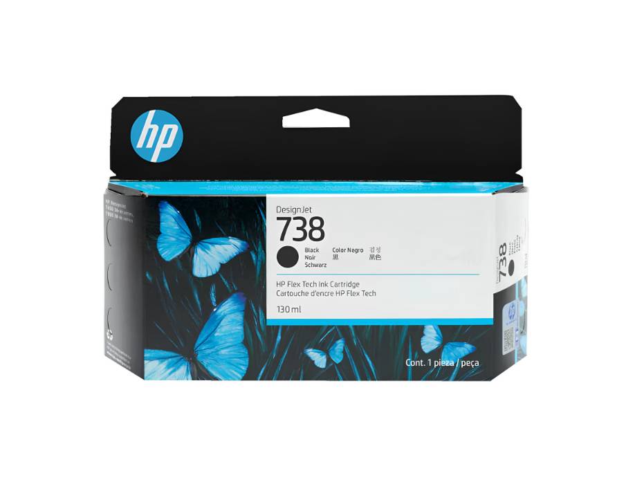 HP 738 130ml Black DesignJet Ink Cartridge (498N4A)