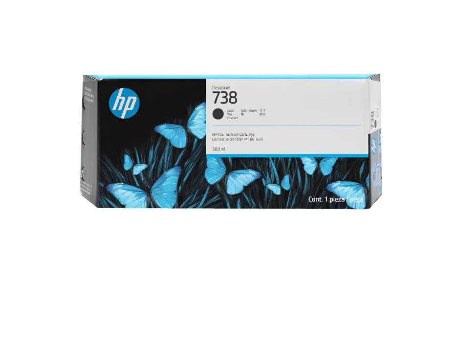 HP 738 300ml Black DesignJet Ink Cartridge (498N8A)