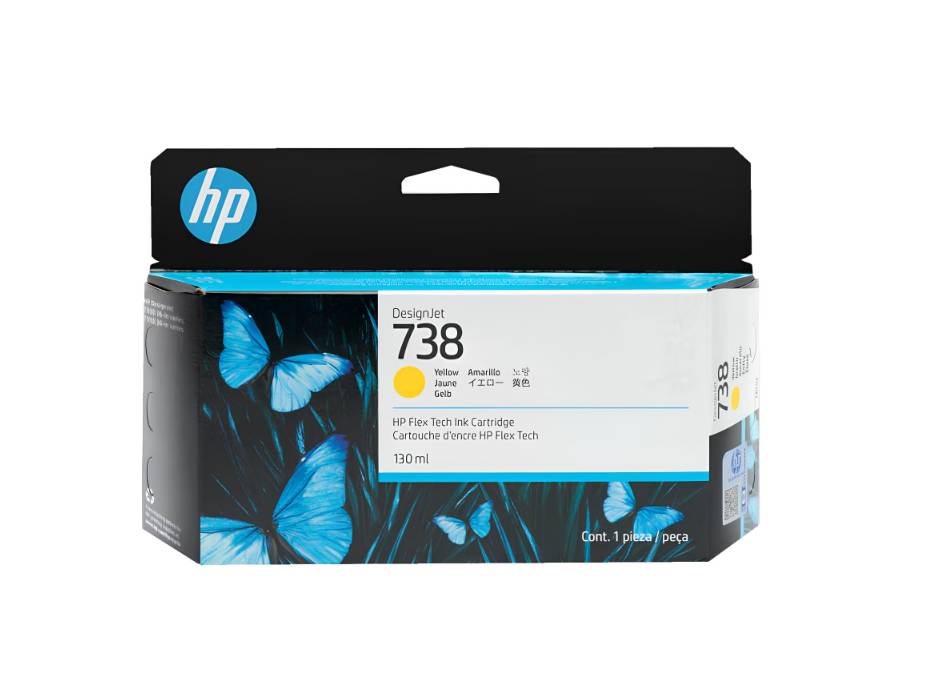 HP 738 130ml Yellow DesignJet Ink Cartridge (498N7A)