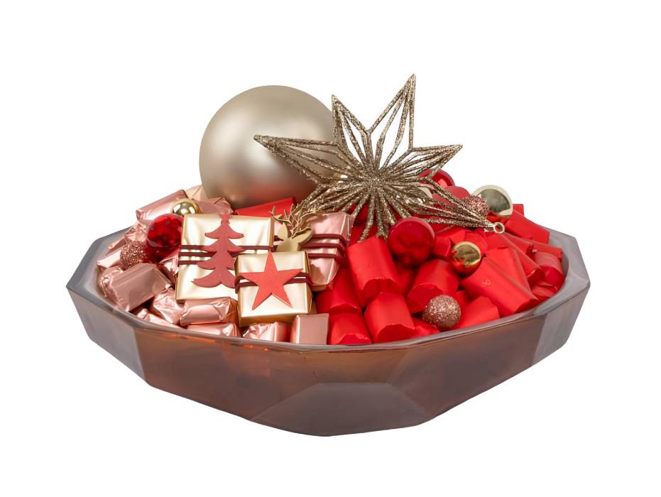 Patchi Glass Bowl Light Brown, 1540 (24 x 24 x 9 cm)